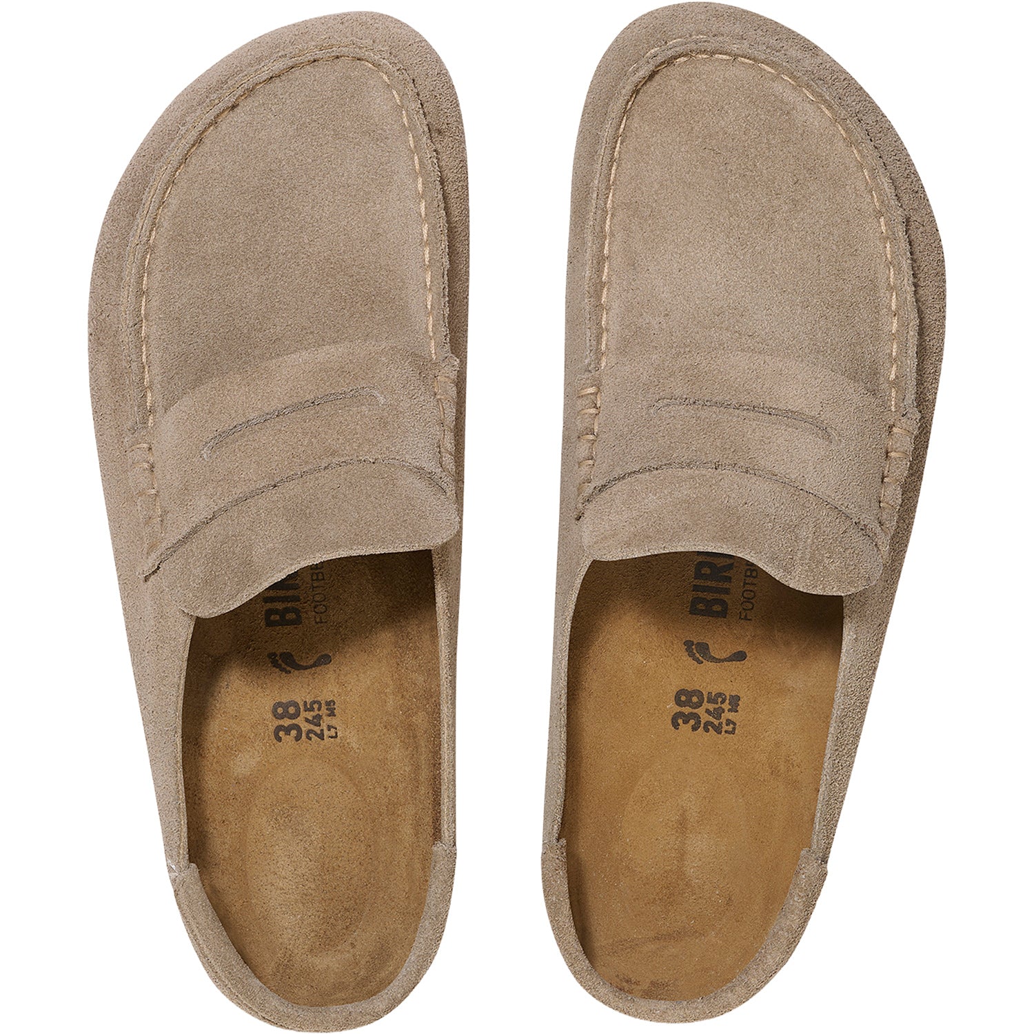 Birkenstock Naples Wrapped Unisex Clogs Taupe Suede - Image 2