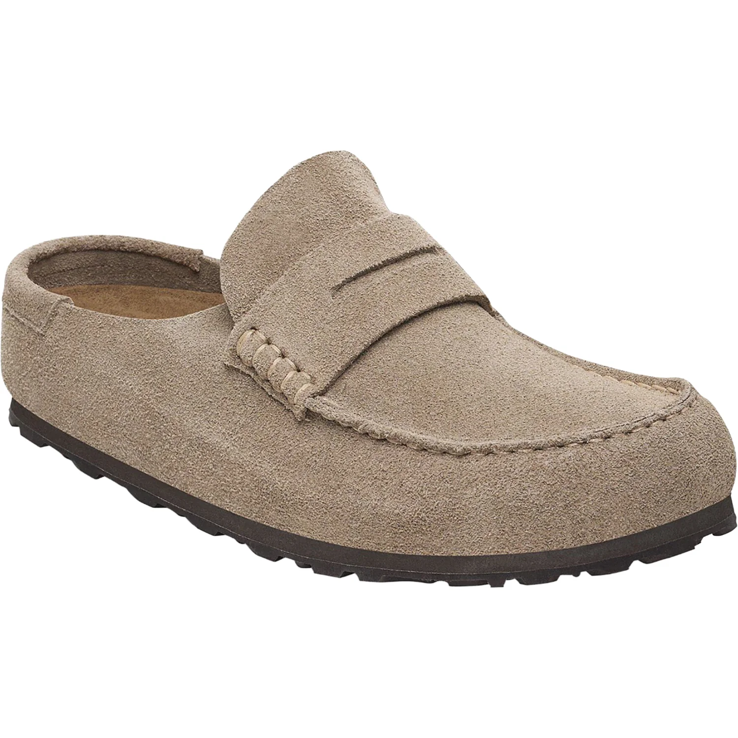 Birkenstock Naples Wrapped Unisex Clogs Taupe Suede - Image 3