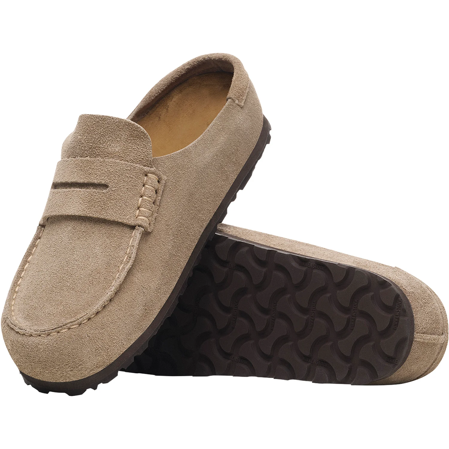 Birkenstock Naples Wrapped Unisex Clogs Taupe Suede - Image 4