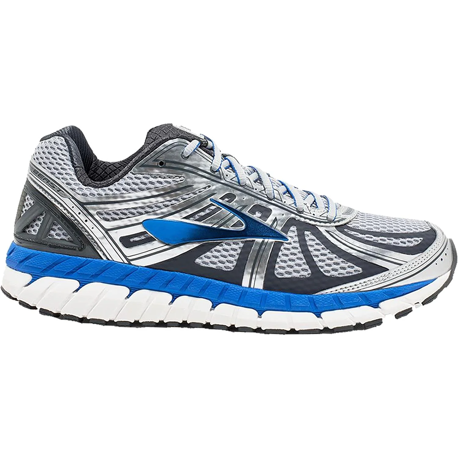Brooks Beast 16 (Stability Support) Men's Running Shoes Silver/Electric Blue Mesh