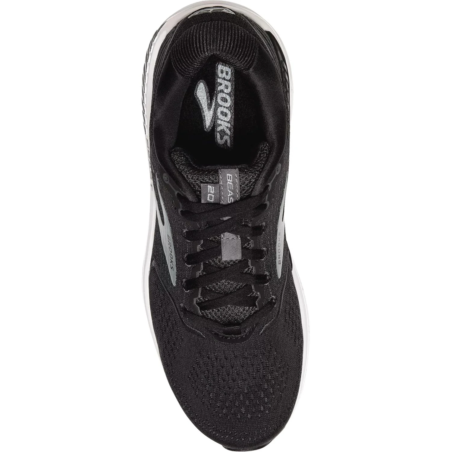 Brooks Beast 20 Men's Running Shoes Black/Ebony/Grey Mesh - Image 2