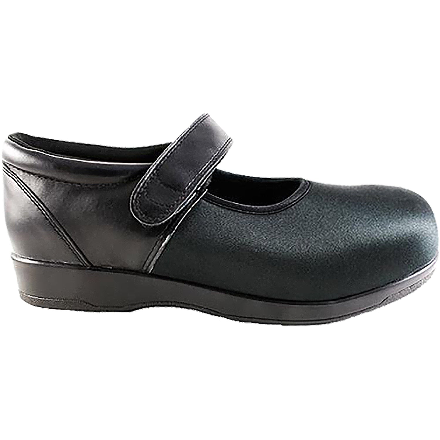 Pedors Mary Jane 500 Women's Diabetic Orthopedic Shoes Black Leather/Stretch