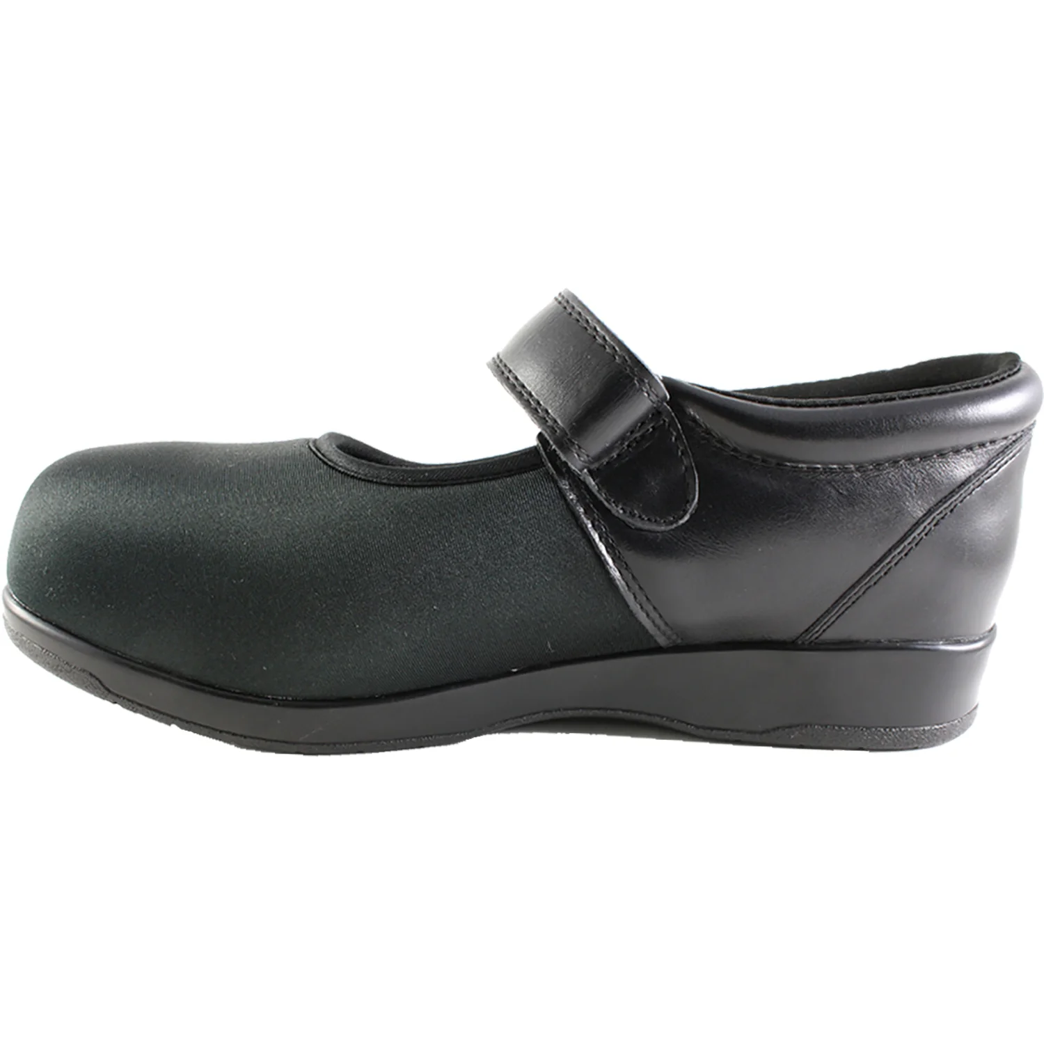 Pedors Mary Jane 500 Women's Diabetic Orthopedic Shoes Black Leather/Stretch - Image 3
