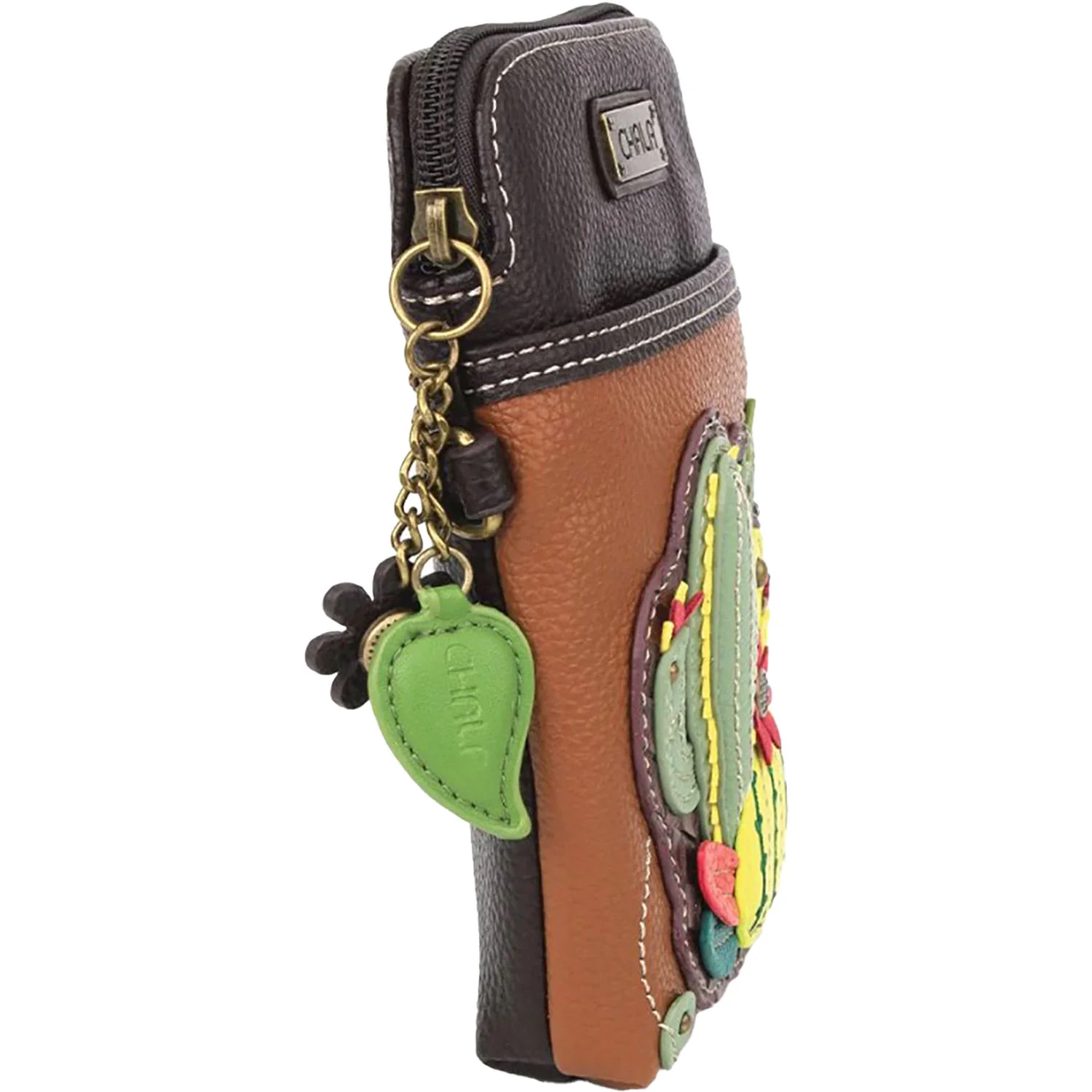 Chala Cactus Cellphone Crossbody Handbag Brown - Image 4