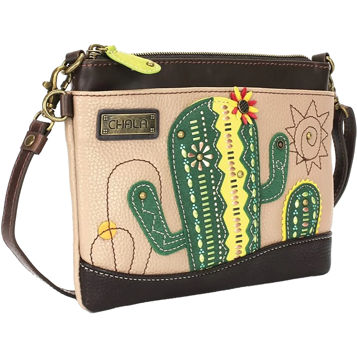 Chala Cactus Dazzled Mini Crossbody Purses & Handbags Taupe - Image 5