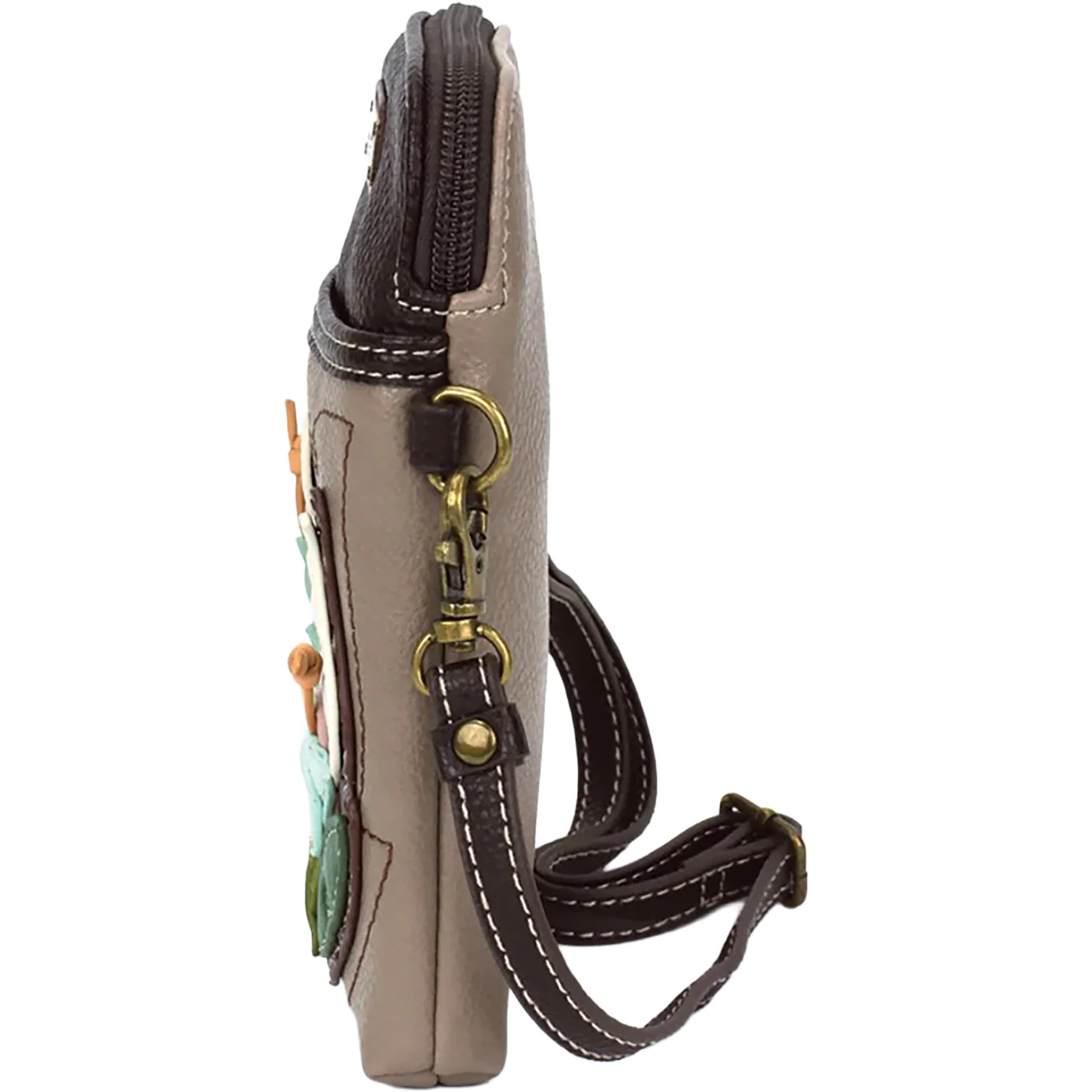 Chala Calla Lily Cellphone Crossbody Handbag Warm Gray - Image 4