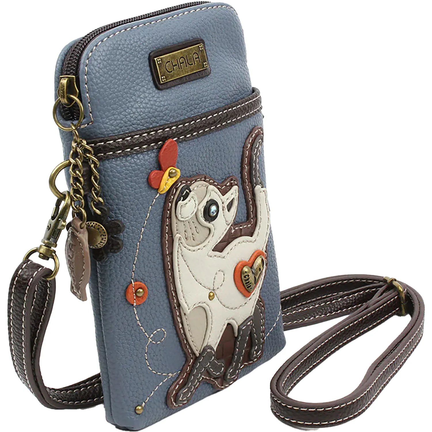 Chala Cat Cellphone Crossbody Handbag Blue - Image 4
