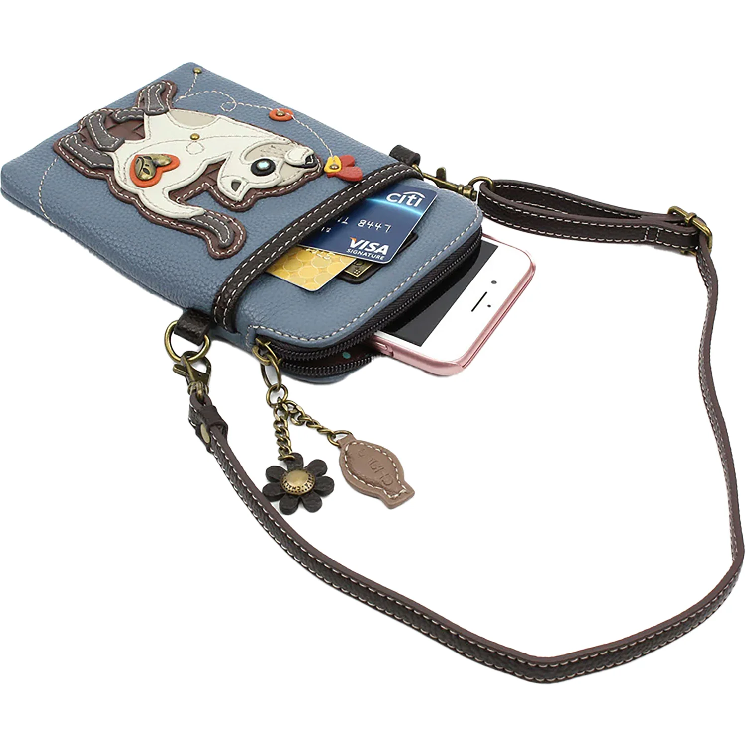 Chala Cat Cellphone Crossbody Handbag Blue - Image 5