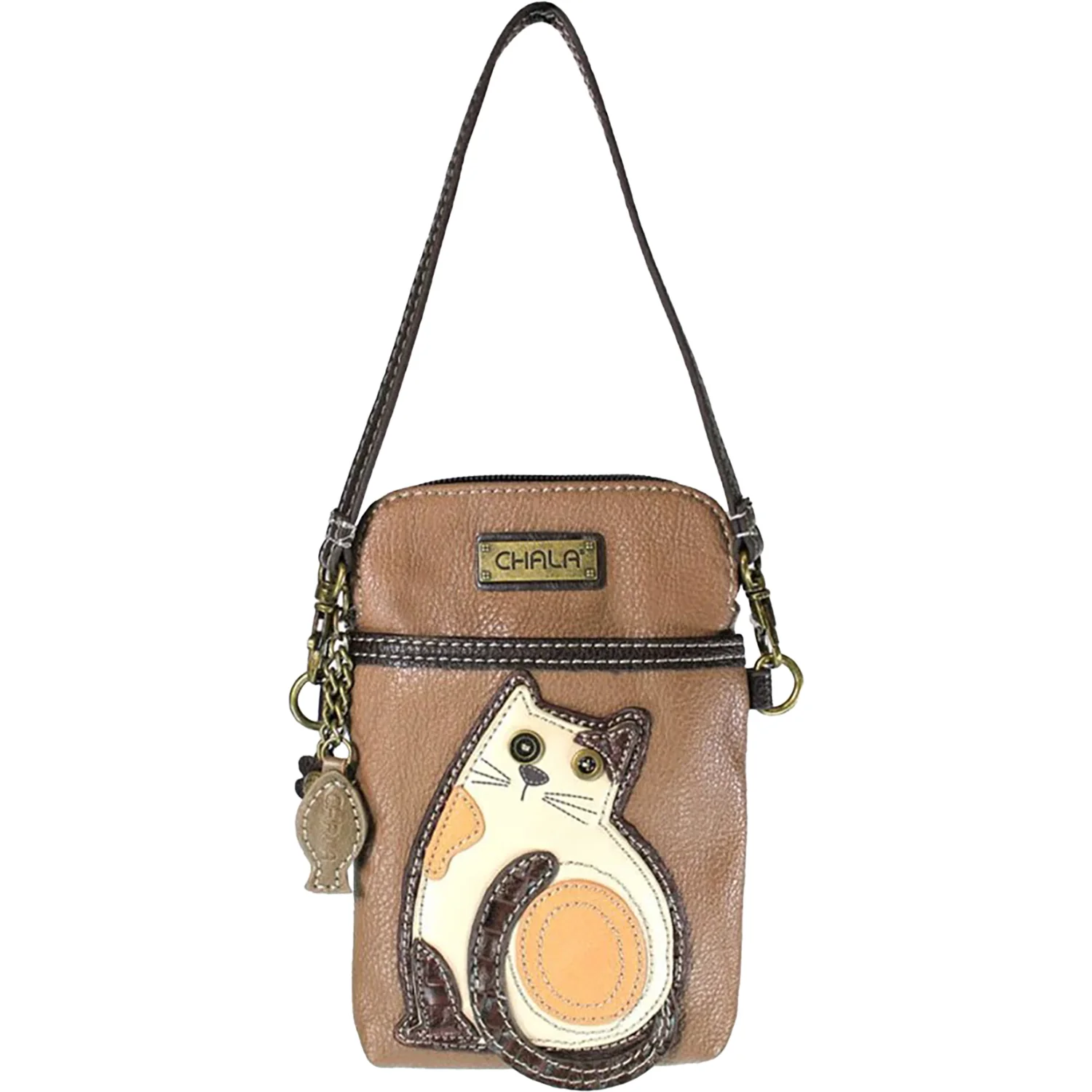 Chala Cat Cellphone Crossbody Handbag Brown - Image 4