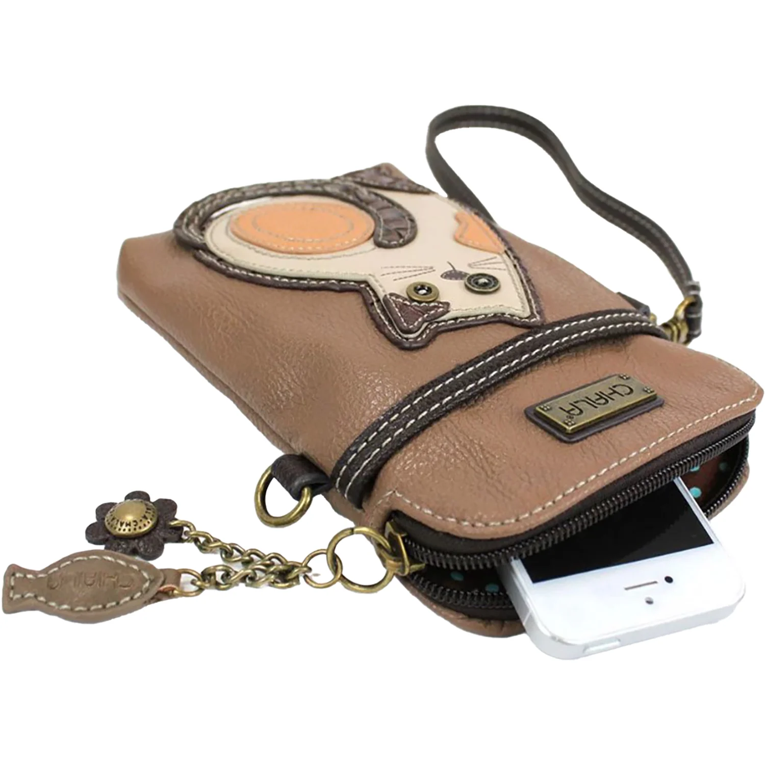 Chala Cat Cellphone Crossbody Handbag Brown - Image 5