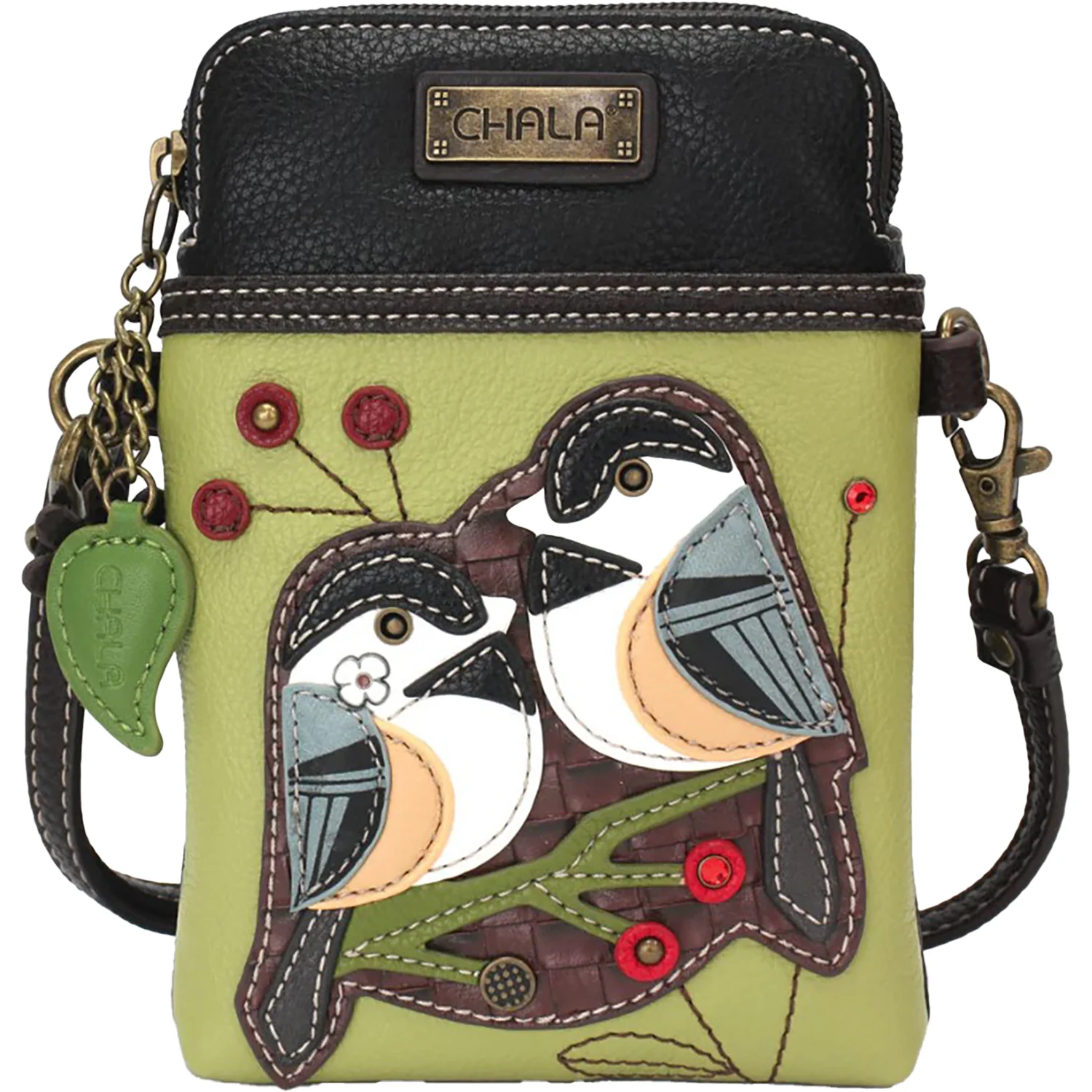 Chala Chickadee Cellphone Crossbody Handbag Green