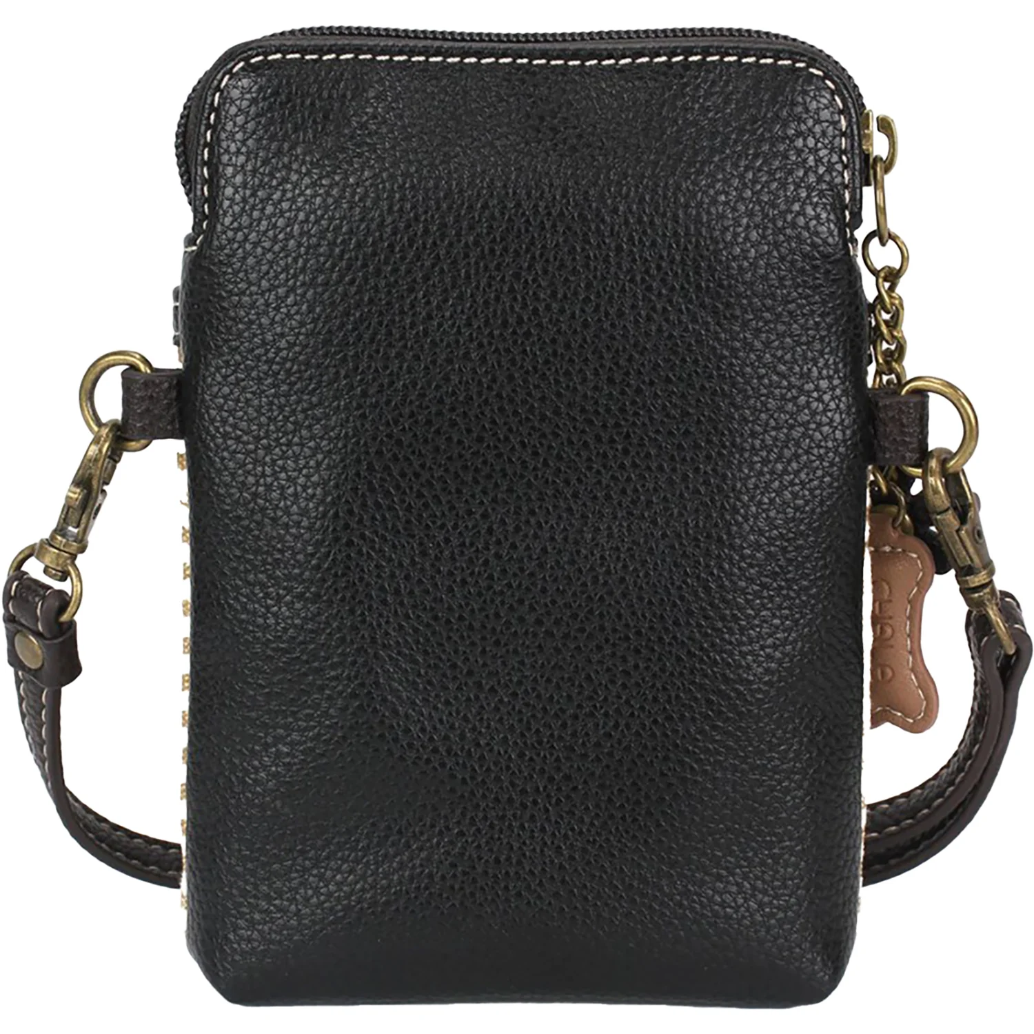 Chala Dog 1 Cellphone Crossbody Handbag Brown Stripe - Image 3