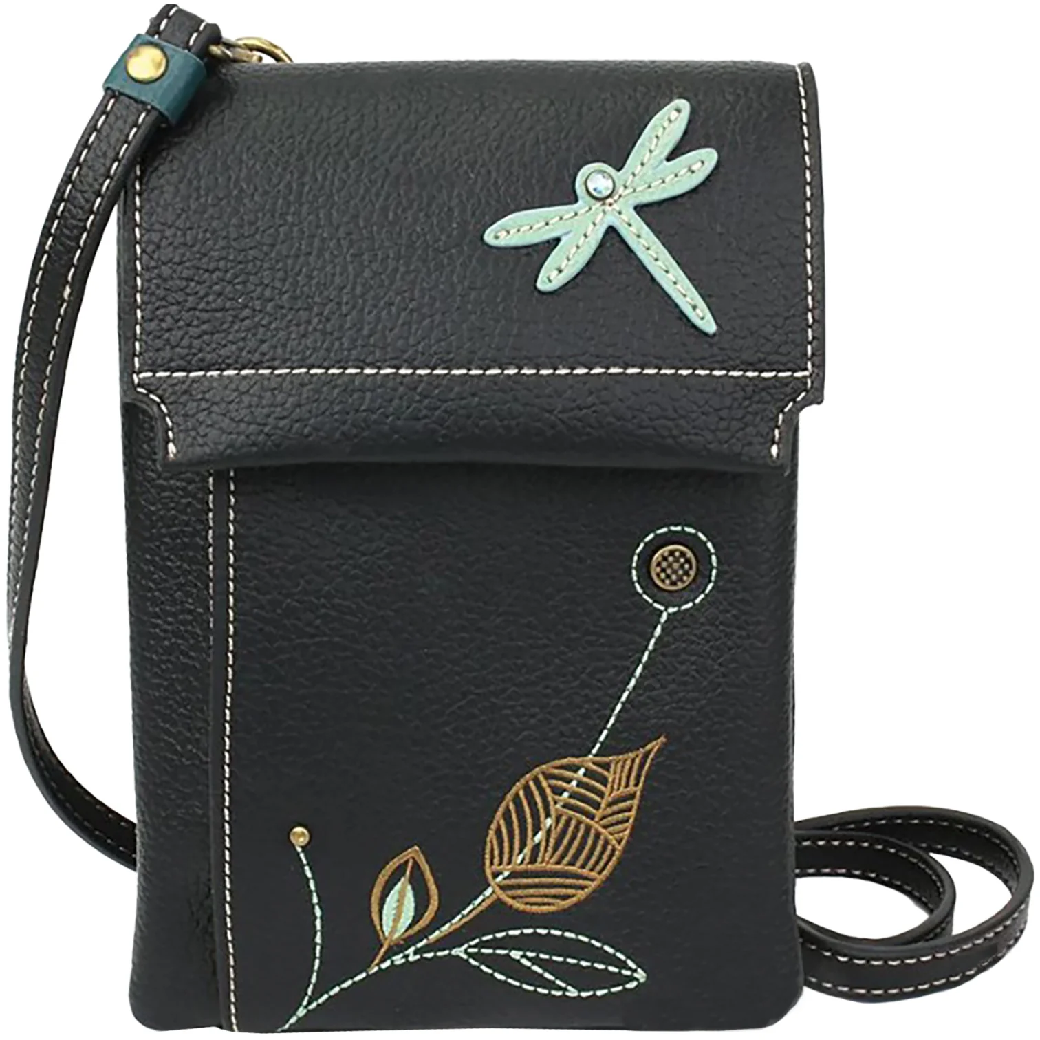 Chala Dragonfly Criss Cellphone Crossbody Handbag Black