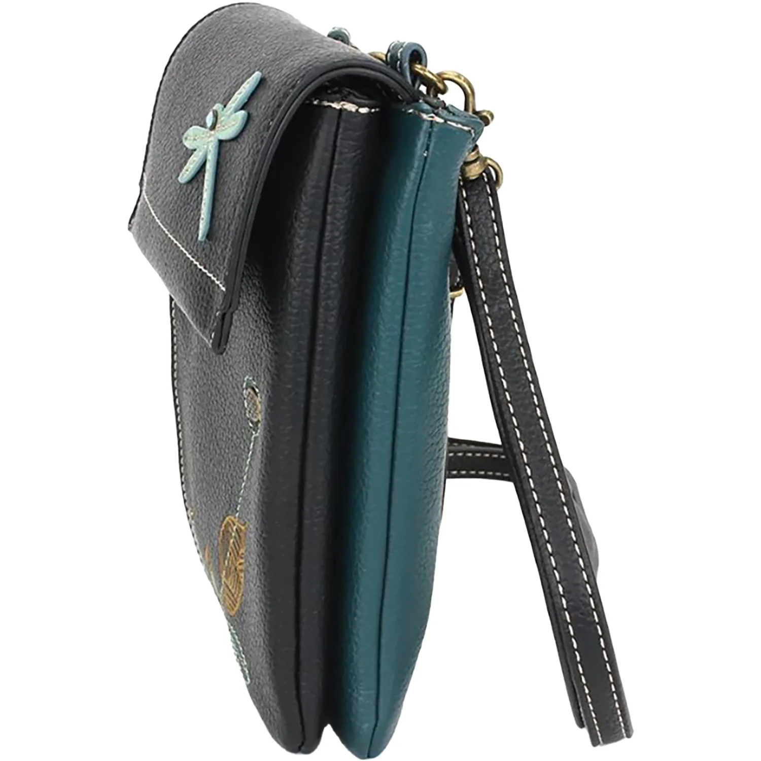 Chala Dragonfly Criss Cellphone Crossbody Handbag Black - Image 4