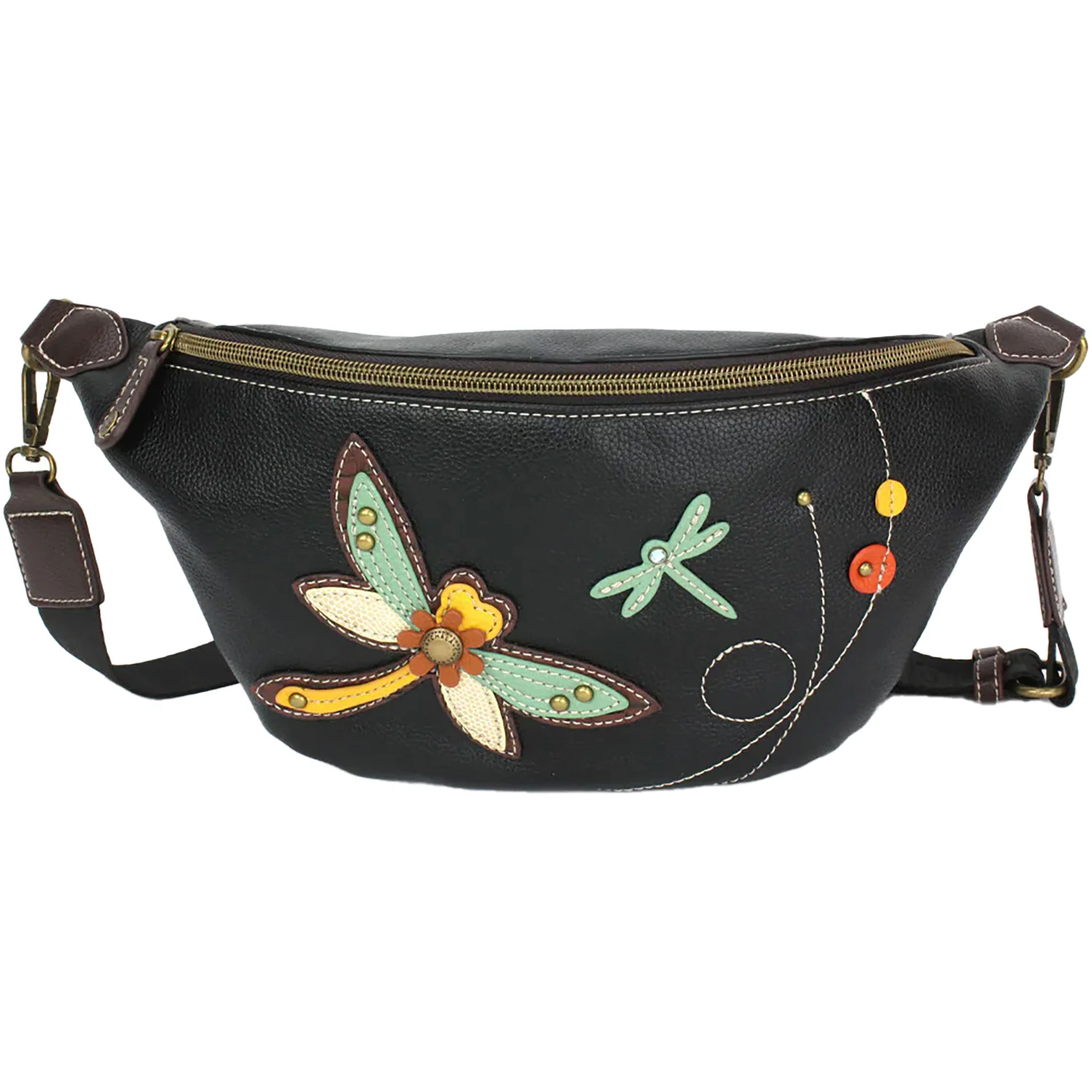 Chala Dragonfly Fanny Pack Handbag Black