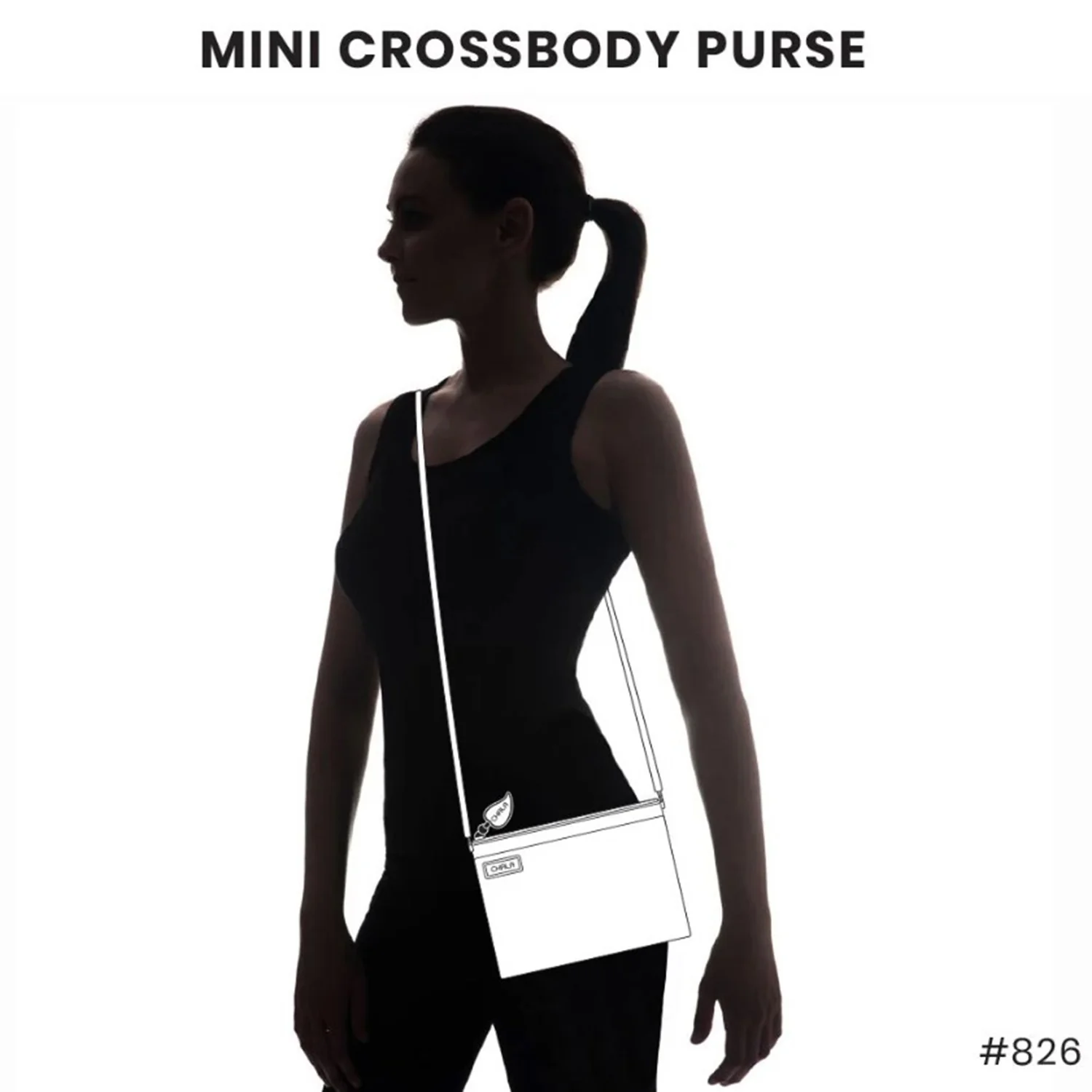 Chala Dragonfly Lasercut Mini Crossbody Handbag Black - Image 6