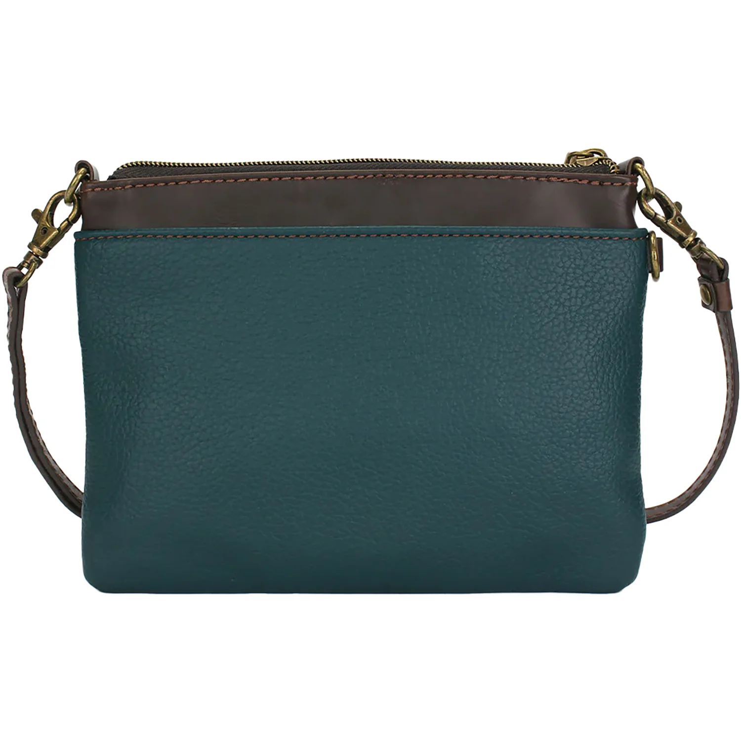 Chala Handbags Crab Mini Crossbody Handbag Teal Stripe - Image 3