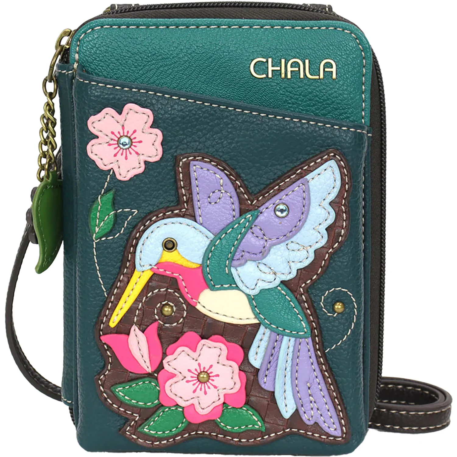 Chala Handbags Hummingbird Wallet Crossbody Handbag Turquoise