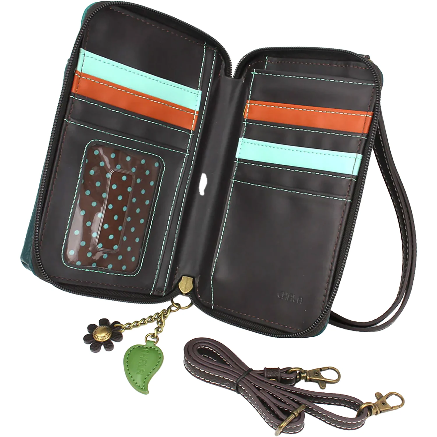 Chala Handbags Hummingbird Wallet Crossbody Handbag Turquoise - Image 2