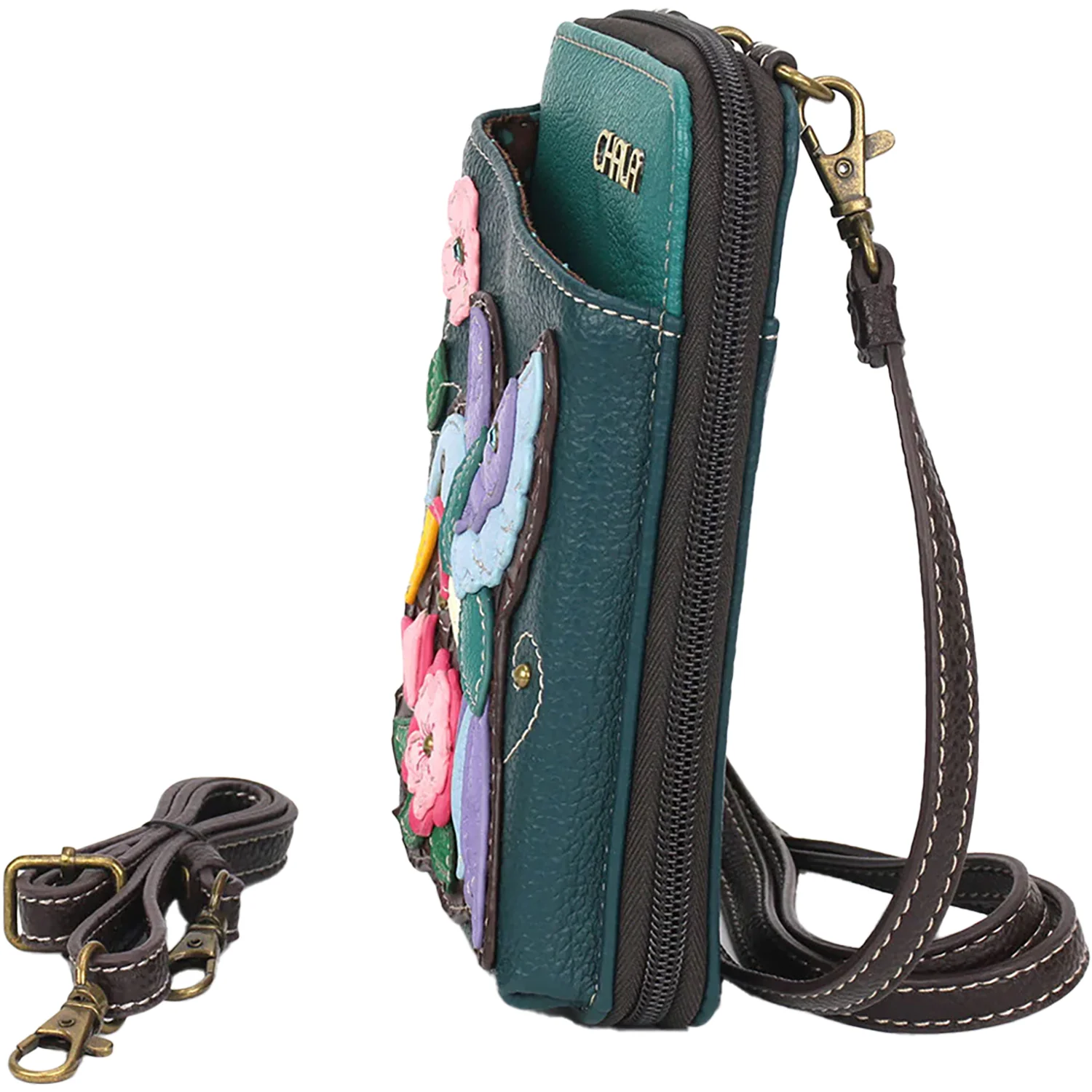 Chala Handbags Hummingbird Wallet Crossbody Handbag Turquoise - Image 3
