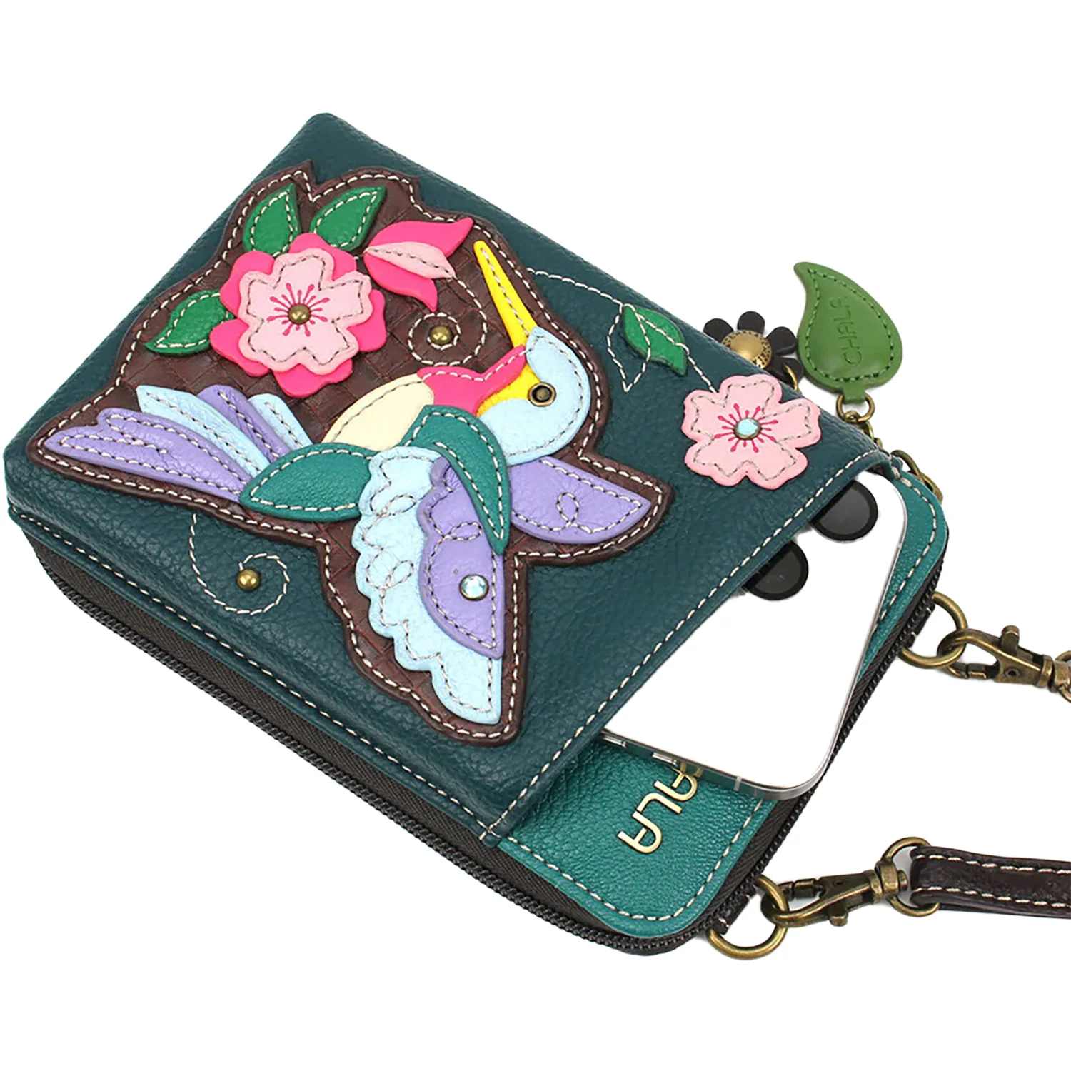Chala Handbags Hummingbird Wallet Crossbody Handbag Turquoise - Image 5