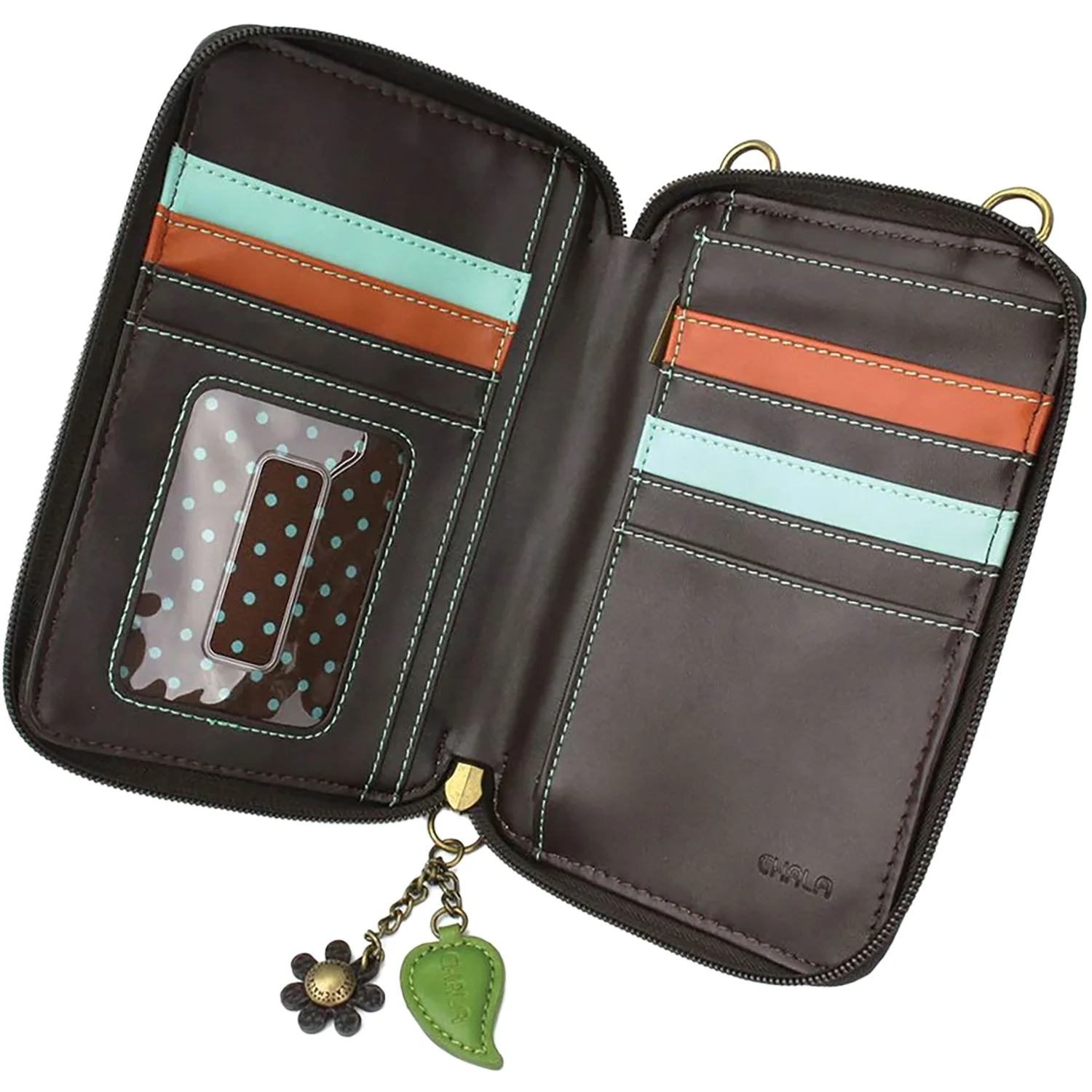 Chala Handbags Sunflower Wallet Crossbody Handbag Black - Image 2