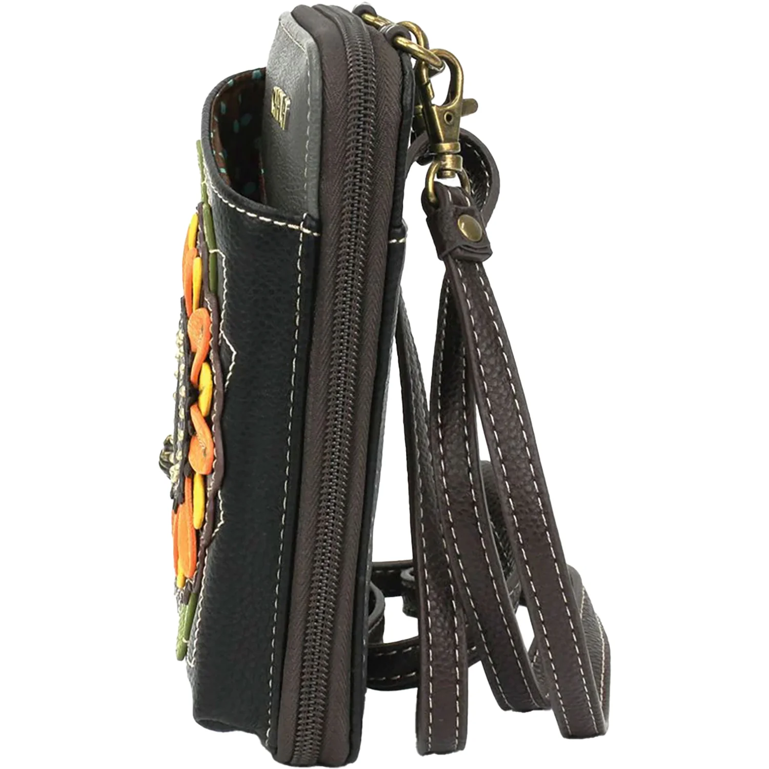 Chala Handbags Sunflower Wallet Crossbody Handbag Black - Image 3