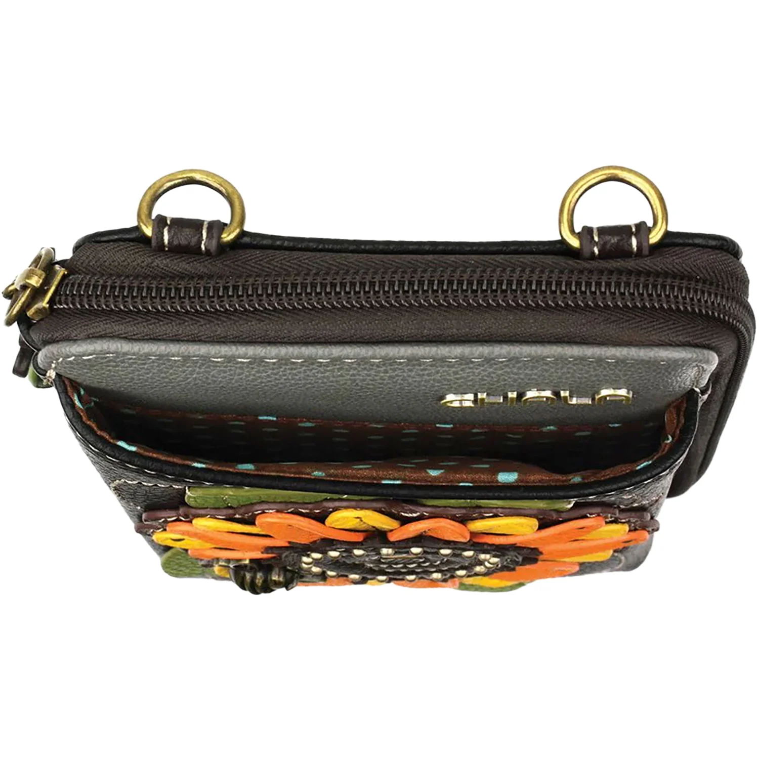 Chala Handbags Sunflower Wallet Crossbody Handbag Black - Image 5