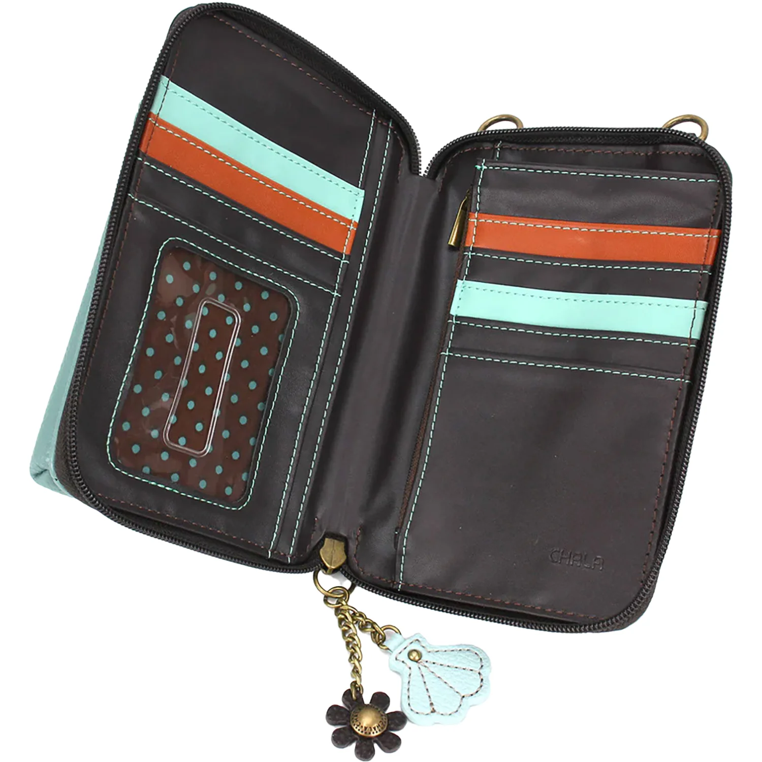 Chala Handbags Turtle Wallet Crossbody Handbag Blue - Image 2