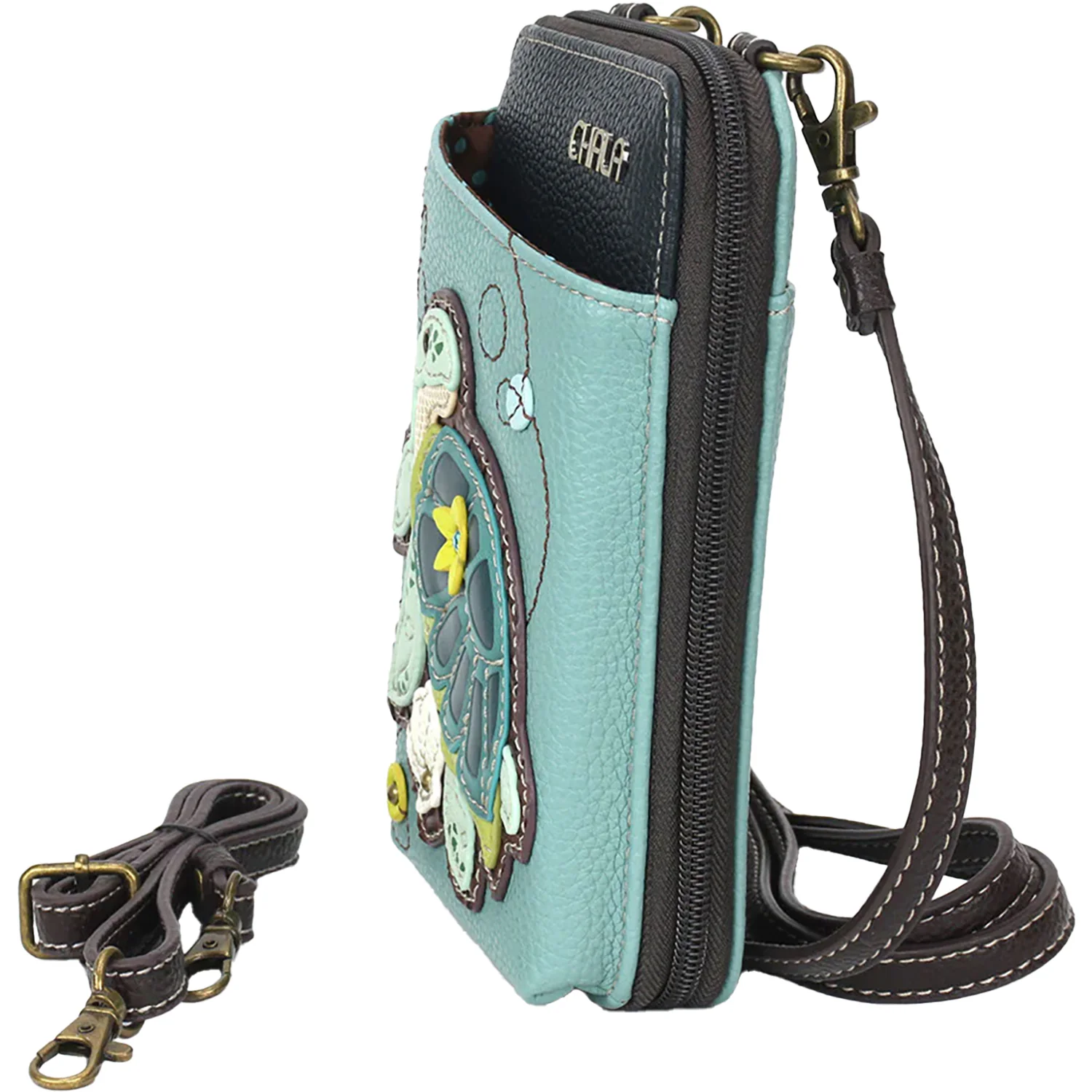 Chala Handbags Turtle Wallet Crossbody Handbag Blue - Image 3