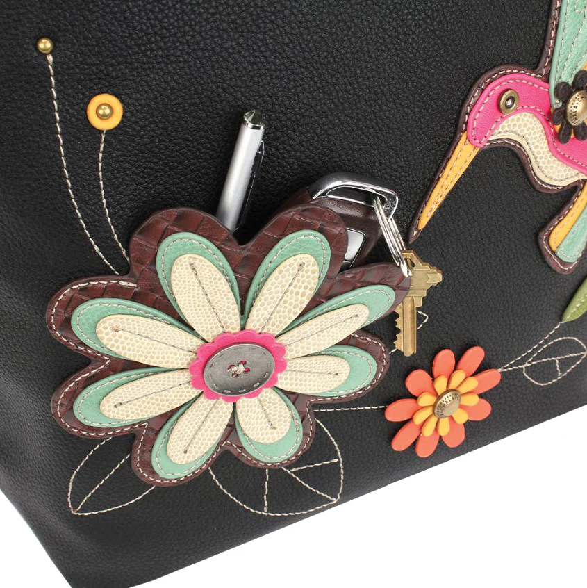 Chala Hummingbird Deluxe Everyday Tote Handbag Black - Image 4