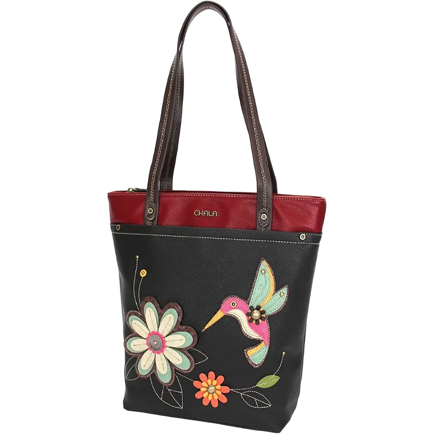Chala Hummingbird Deluxe Everyday Tote Handbag Black - Image 7
