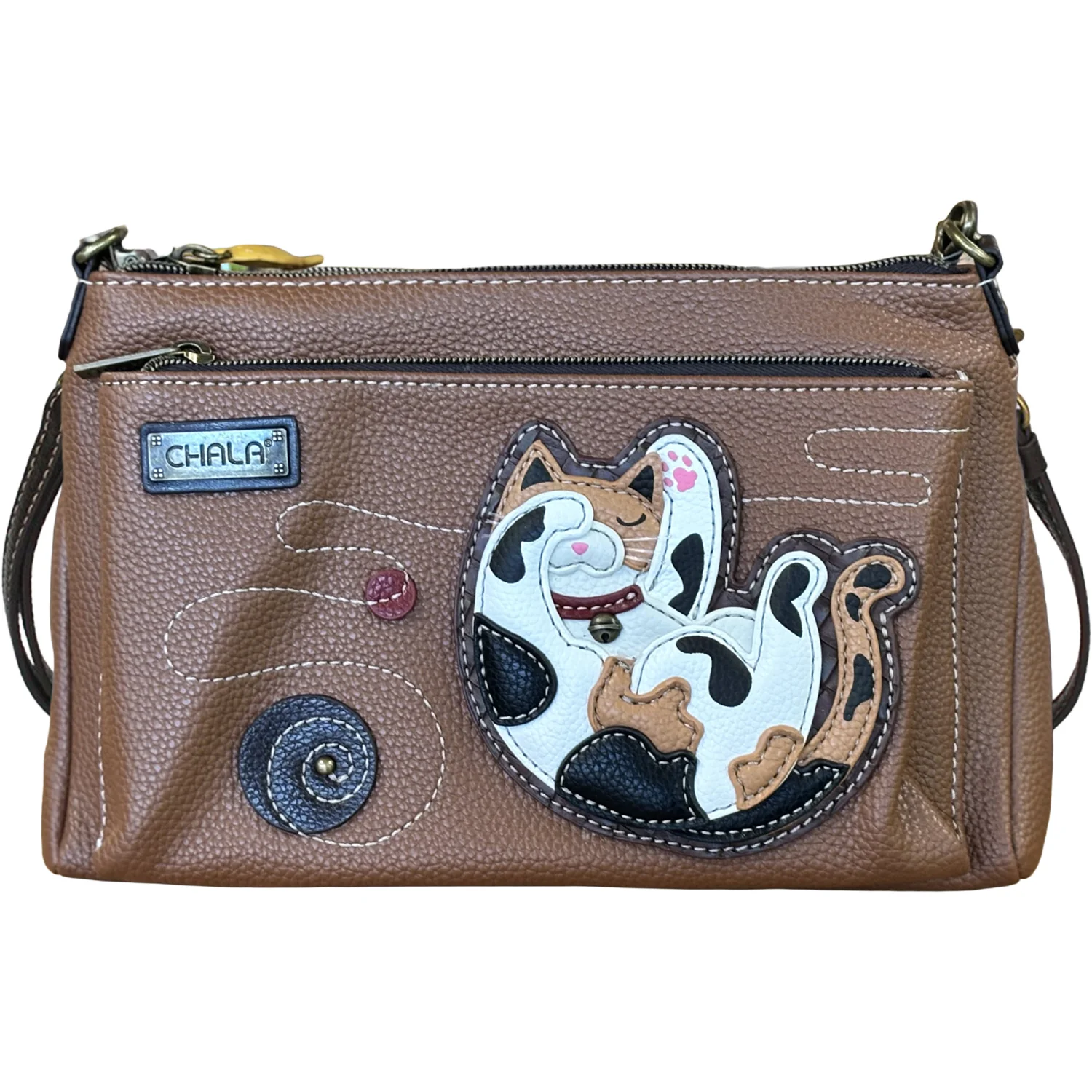 Chala Kitty Deluxe Crossbody Handbag Brown