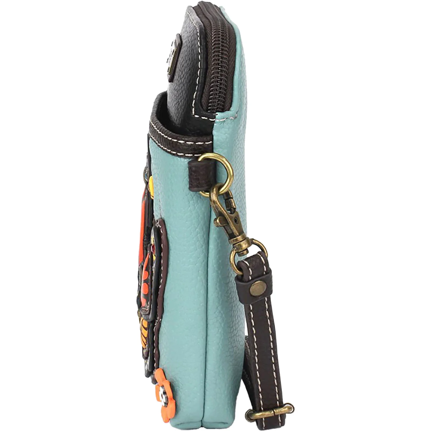 Chala Monarch Butterfly Cell Phone Crossbody Handbag Blue - Image 4