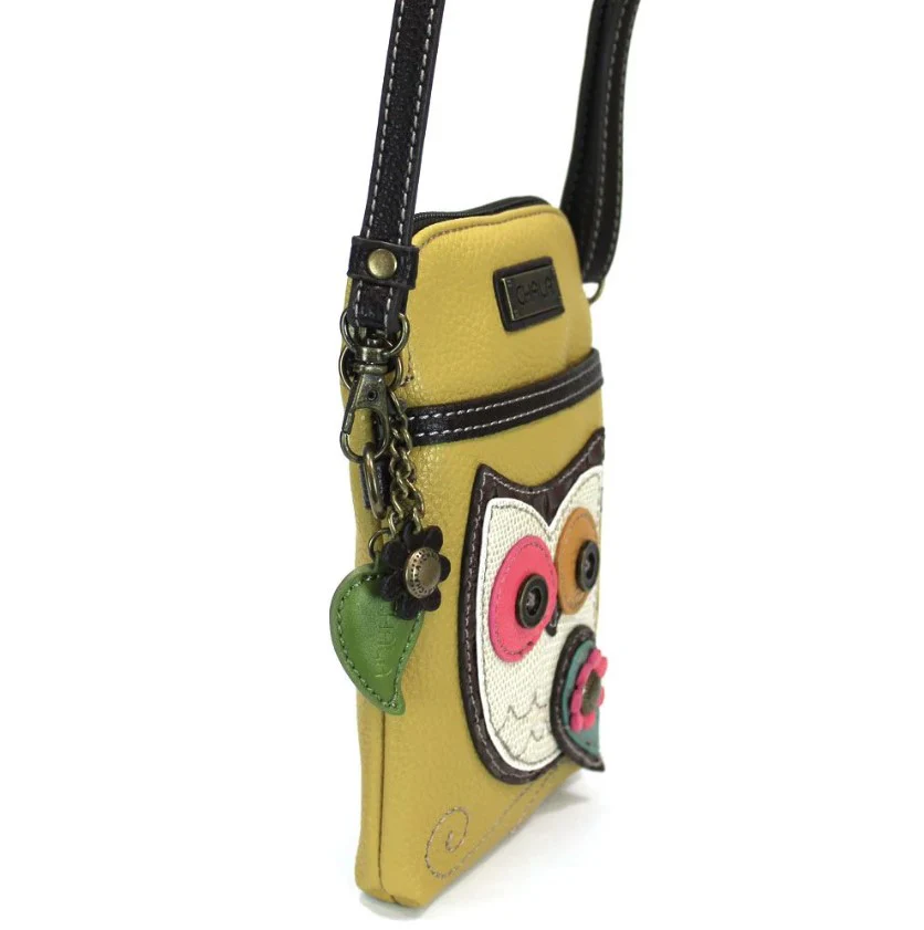 Chala Owl Cellphone Crossbody Handbag Mustard - Image 2
