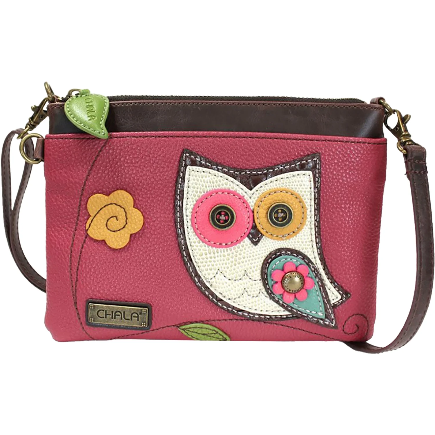 Chala Owl Mini Crossbody Handbag Dark Pink