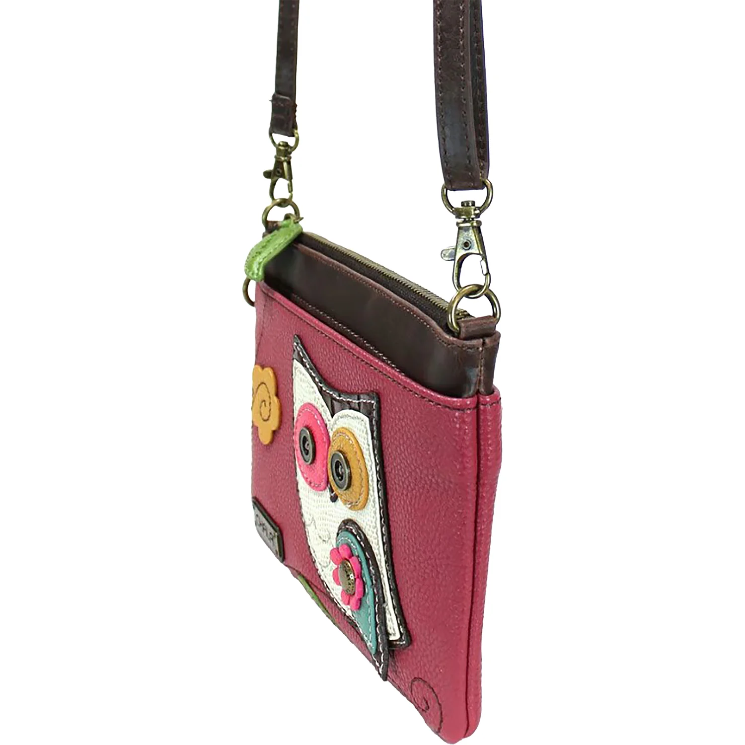 Chala Owl Mini Crossbody Handbag Dark Pink - Image 4