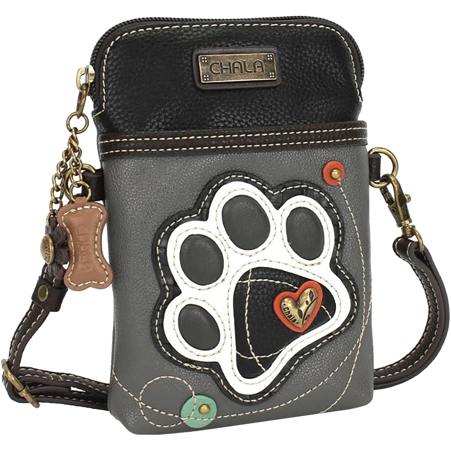 Chala Paw Cellphone Crossbody Purses & Handbags Grey - Image 5