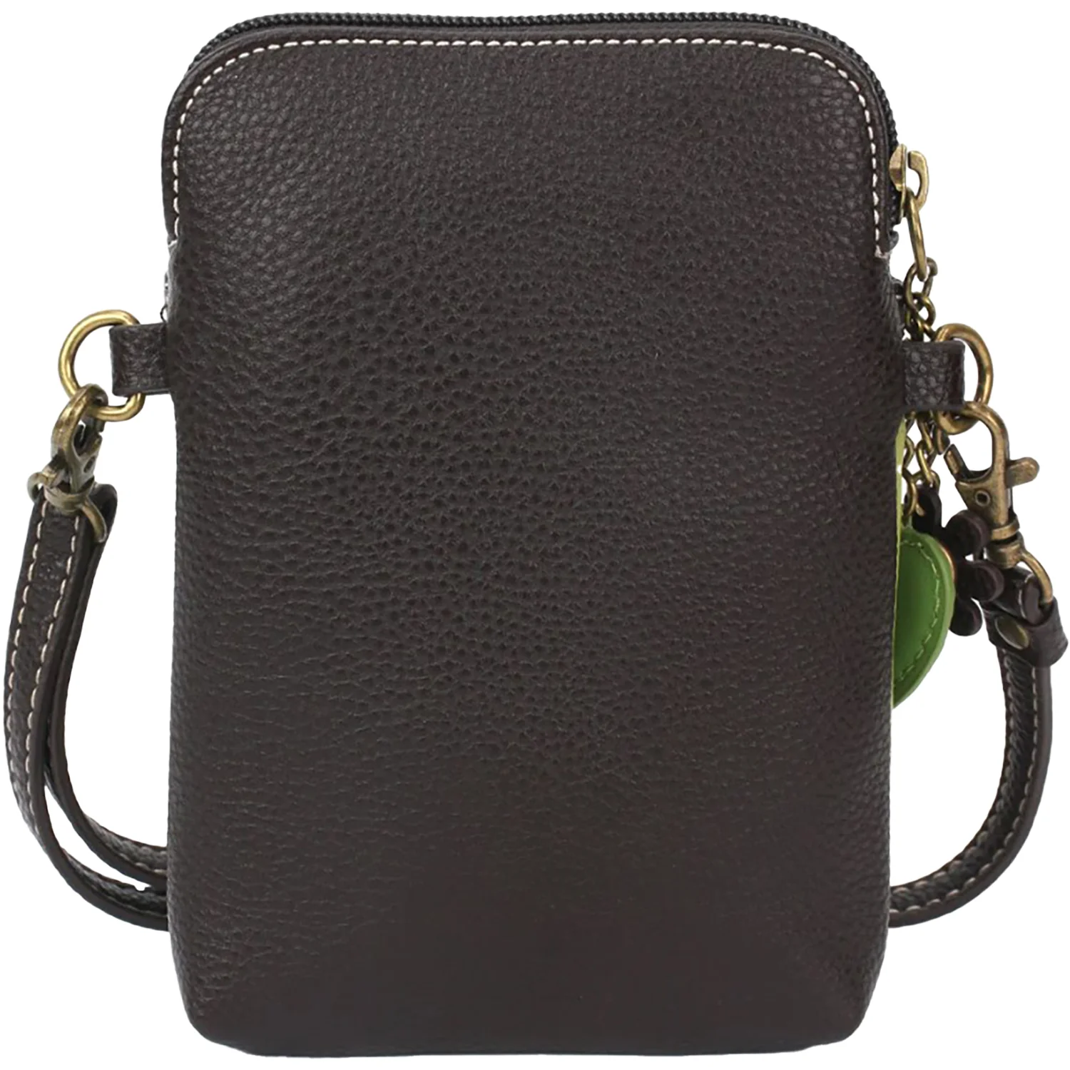 Chala Purple Flower Cellphone Crossbody Handbag Green - Image 3