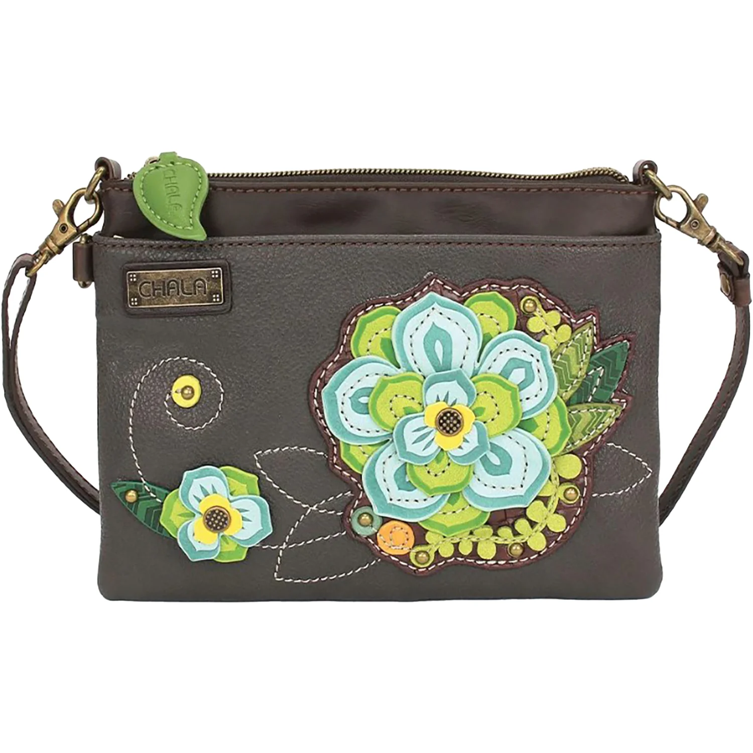 Chala Succulent Mini Crossbody Handbag Grey
