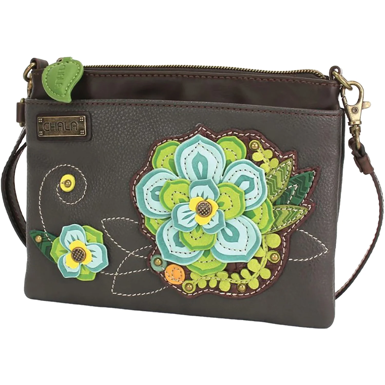 Chala Succulent Mini Crossbody Handbag Grey - Image 5