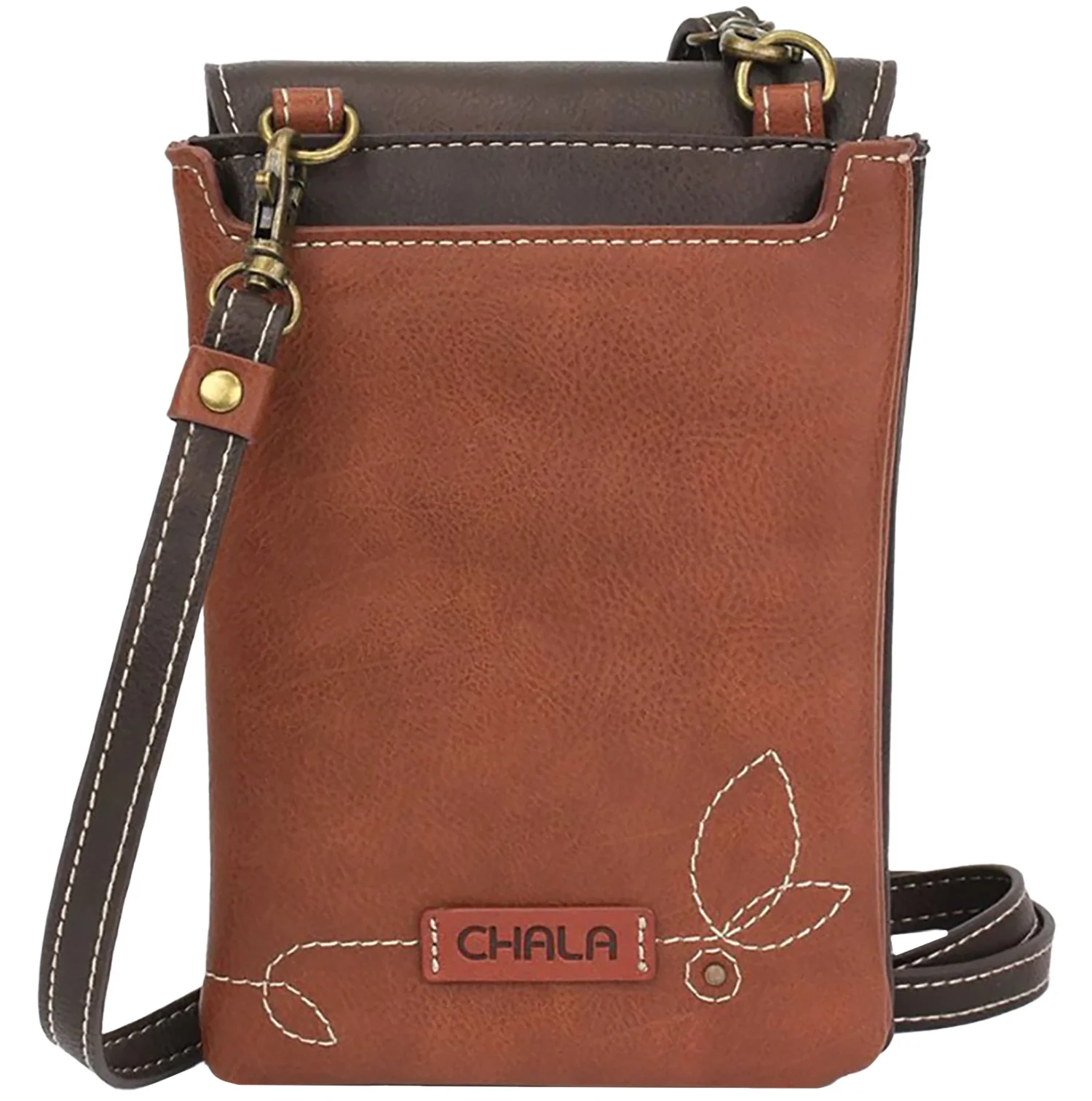 Chala Sunflower Criss Cellphone Crossbody Handbag Brown - Image 3