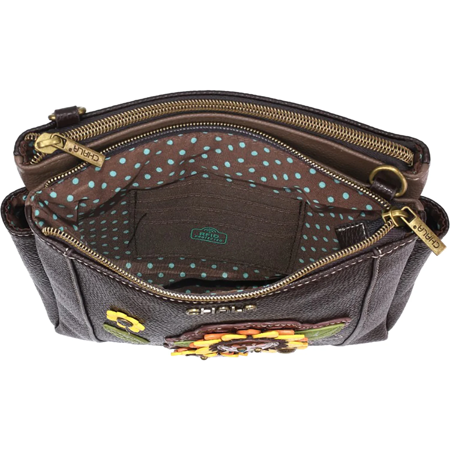 Chala Sunflower Merry Messenger Handbag Dark Brown - Image 2