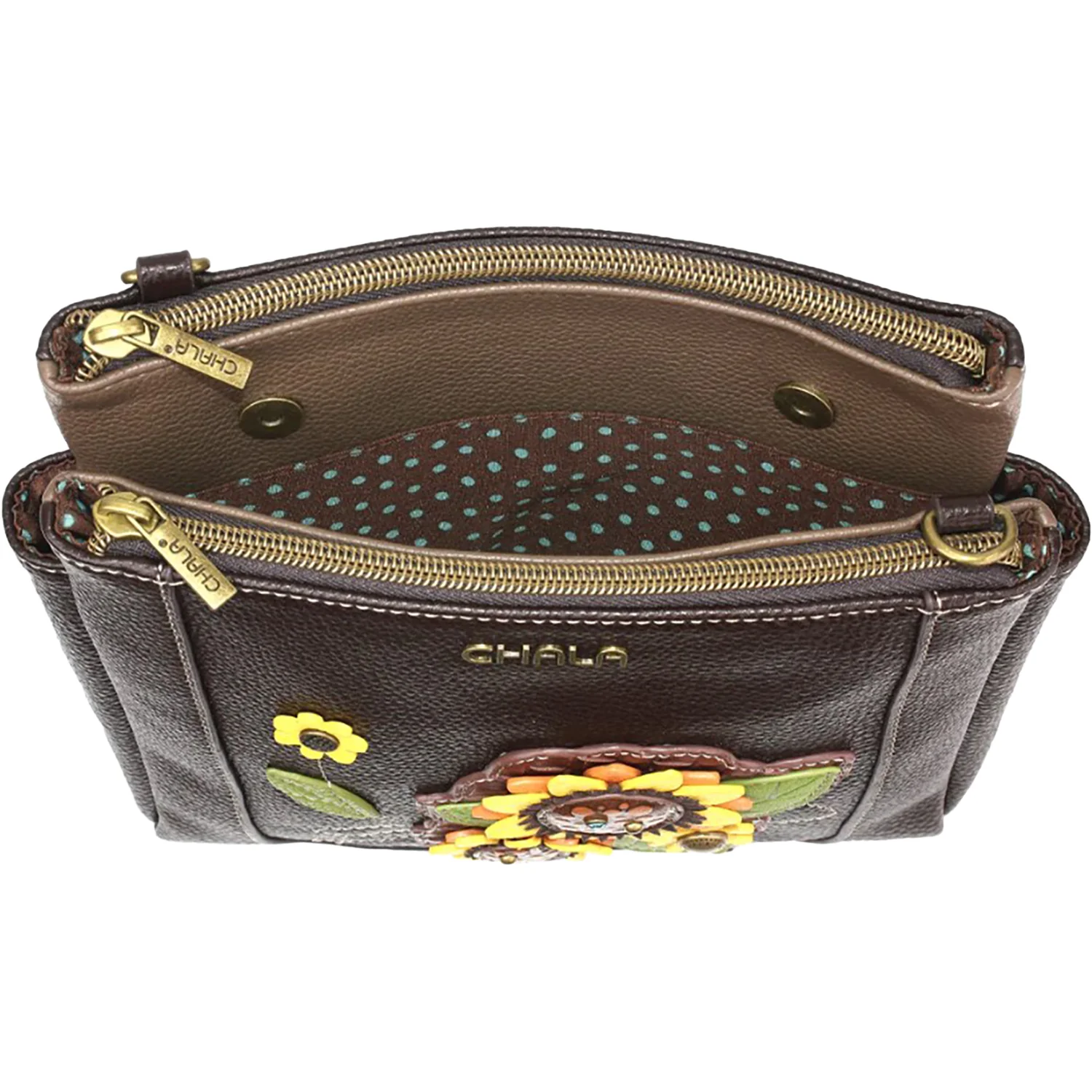 Chala Sunflower Merry Messenger Handbag Dark Brown - Image 4
