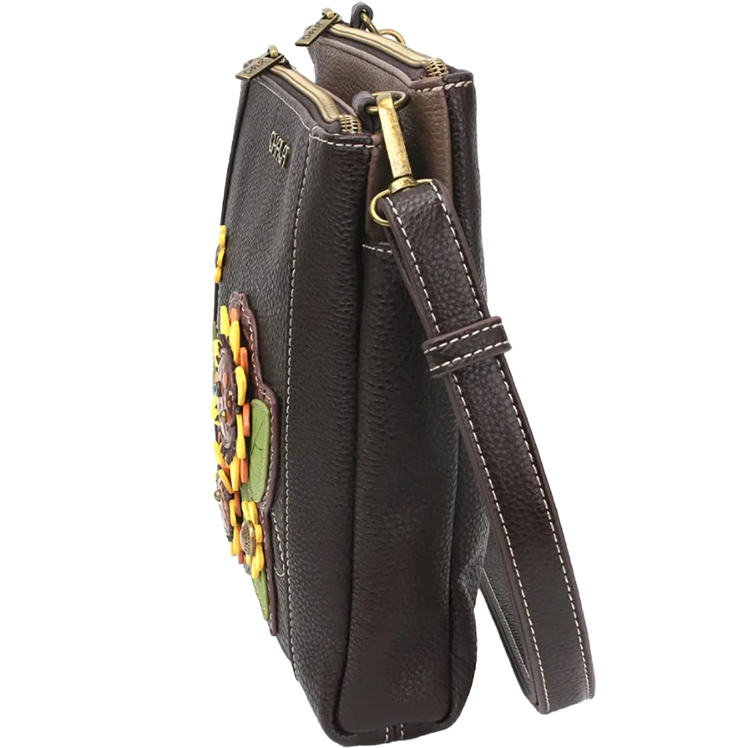 Chala Sunflower Merry Messenger Handbag Dark Brown - Image 5