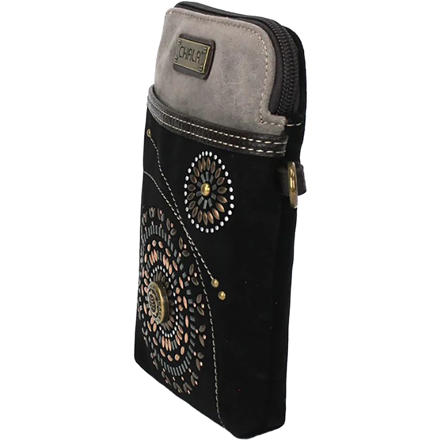 Chala Swirl Dazzle Cellphone Crossbody Handbag Black - Image 4
