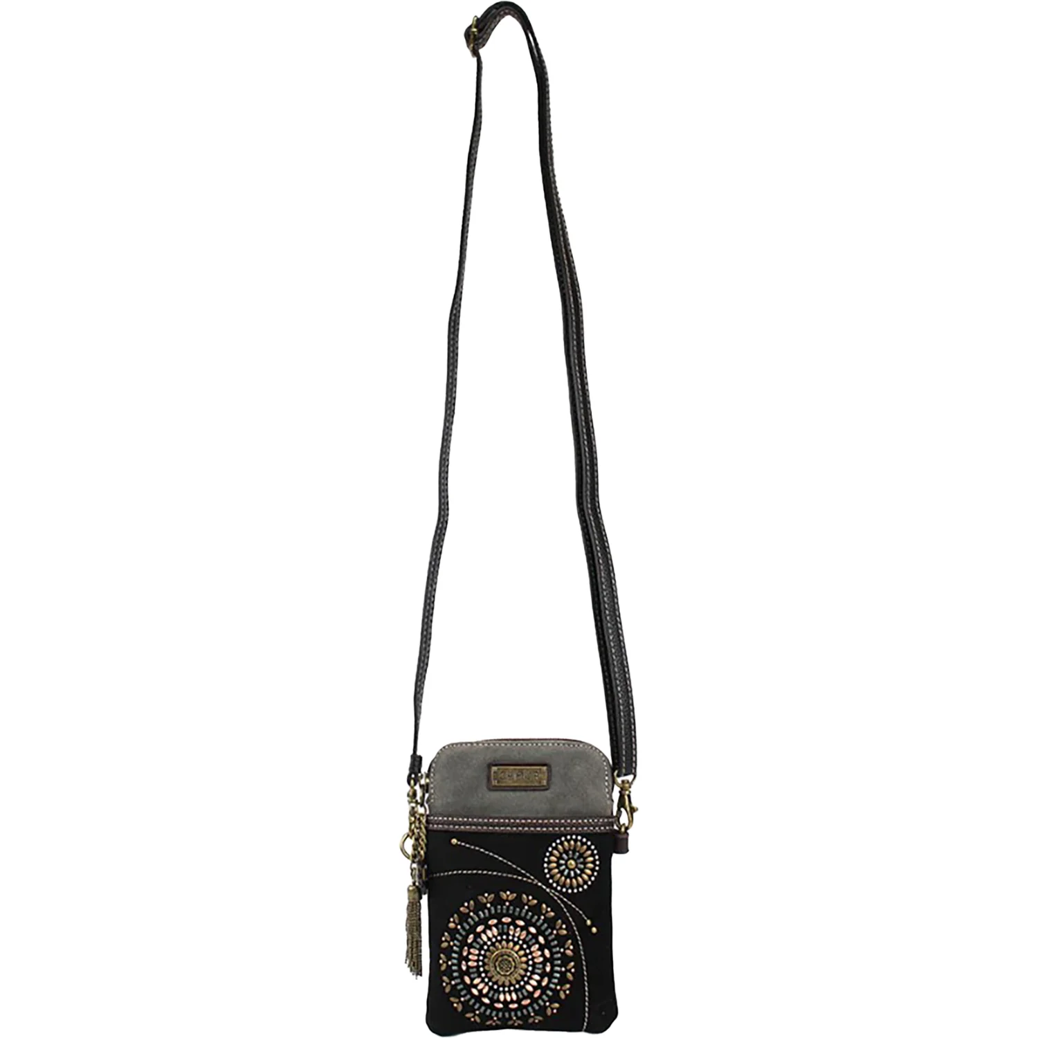Chala Swirl Dazzle Cellphone Crossbody Handbag Black - Image 5