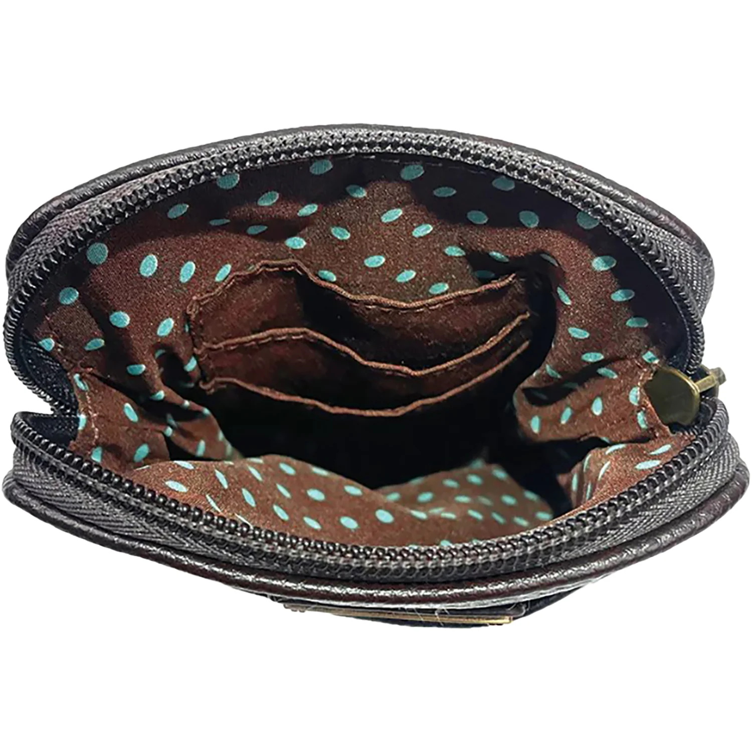 Chala Swirl Dazzle Cellphone Crossbody Handbag Dark Brown - Image 2