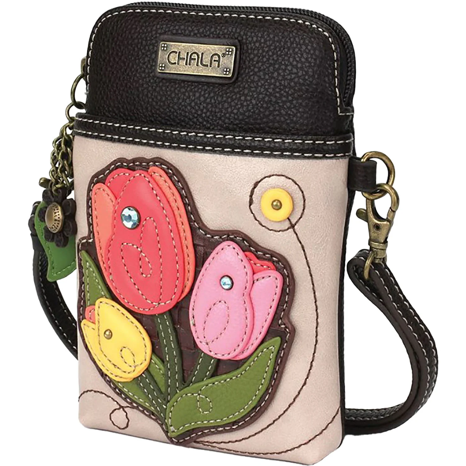 Chala Tulip Cell Phone Crossbody Handbag Ivory - Image 5