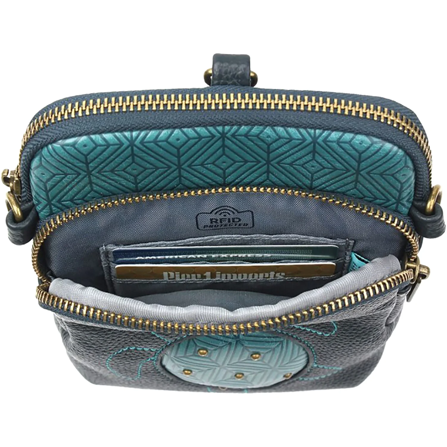 Chala Turtle Uni Cell Phone Crossbody Handbag Turquoise - Image 3